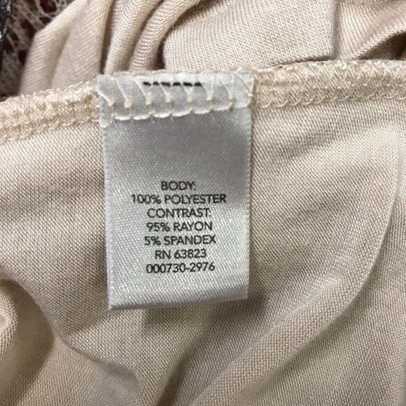 Christopher & Banks Cream Floral Print Eyelet Lace Overlay Blouse Size S - Picture 6 of 7